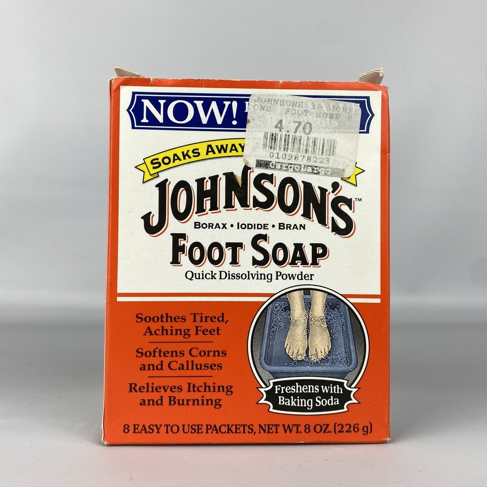 Vintage Johnson's Foot Soap 6 Packets 1 oz. Each USA Discontinued Powder
